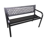 Panca da giardino Boulevard  - 75 x 50 x 120 cm - acciaio/ABS - nero - Garden Friend