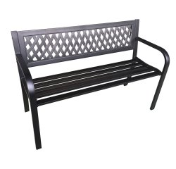 Panca da giardino Boulevard  - 75 x 50 x 120 cm - acciaio/ABS - nero - Garden Friend