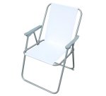 Sedia pieghevole Relax - 76 x 47 x 53 cm - acciaio verniciato/PVC - bianco - Garden Friend