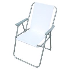Sedia pieghevole Relax - 76 x 47 x 53 cm - acciaio verniciato/PVC - bianco - Garden Friend