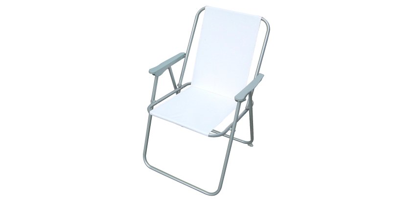 Sedia pieghevole Relax - 76 x 47 x 53 cm - acciaio verniciato/PVC - bianco - Garden Friend