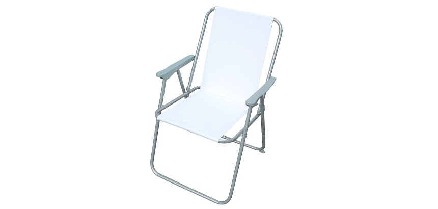 Sedia pieghevole Relax - 76 x 47 x 53 cm - acciaio verniciato/PVC - bianco - Garden Friend