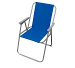 Sedia pieghevole Relax - 76 x 47 x 53 cm - acciaio verniciato/PVC - blu - Garden Friend