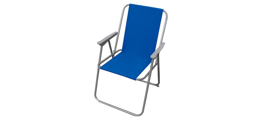 Sedia pieghevole Relax - 76 x 47 x 53 cm - acciaio verniciato/PVC - blu - Garden Friend
