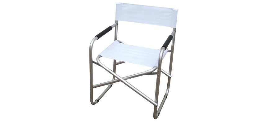 Sedia pieghevole Regista - 79 x 47 x 57 cm - alluminio/PVC - bianco - Garden Friend