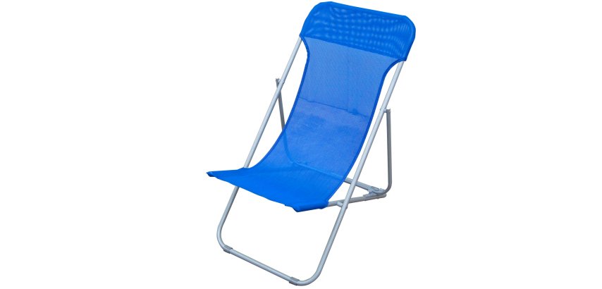 Sdraio pieghevole Beach - 70 x 72 x 45 cm - acciaio verniciato/texilene - blu - Garden Friend