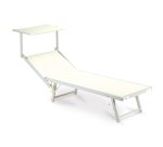 Lettino con copertura Ibiza - 36 x 186 x 59 cm - alluminio/texilene - beige - Garden Friend
