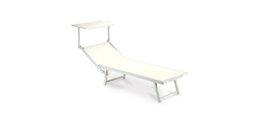 Lettino con copertura Ibiza - 36 x 186 x 59 cm - alluminio/texilene - beige - Garden Friend