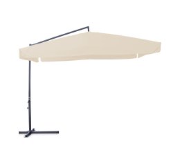 Ombrellone quadro - con braccio laterale - 3 x3 m - ecru - Garden Friend