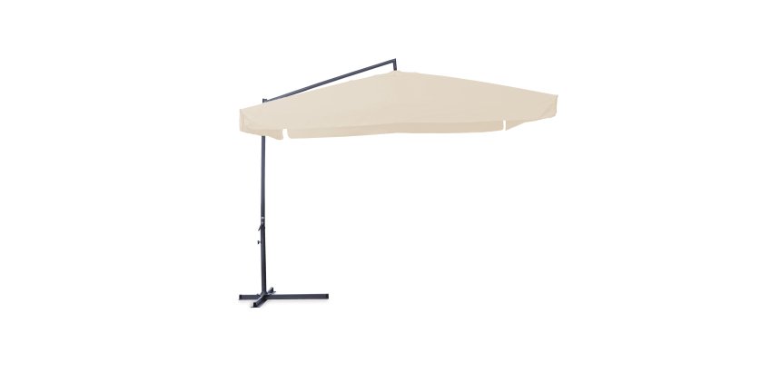 Ombrellone quadro - con braccio laterale - 3 x3 m - ecru - Garden Friend