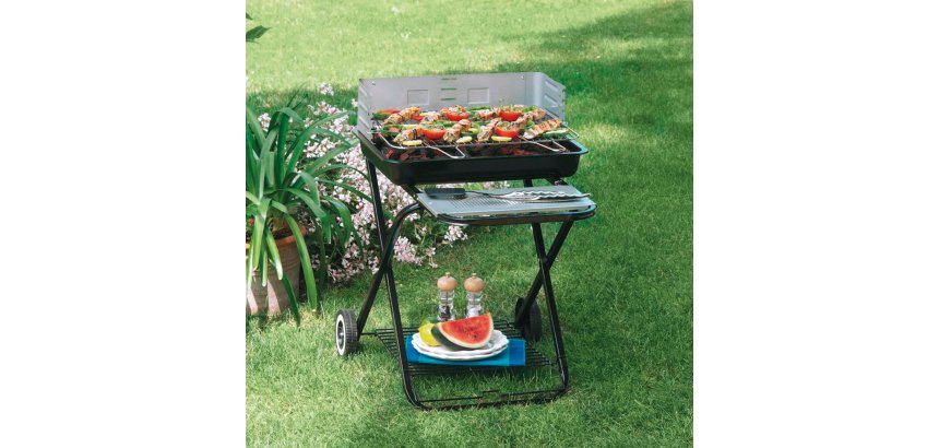 Barbecue Clic Clac - pieghevole - 84 x 60 x 80 cm - acciaio - nero - Garden Friend