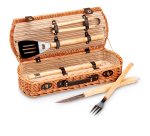 Set barbecue 5 attrezzi - valigetta di vimini - 13 x 26 x 61 cm - Garden Friend