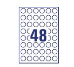 AVERY Etichette in carta bianca Ø 25 mm, 48 etichette per foglio, adesivo rimovibile, laser e inkjet, 25 fogli