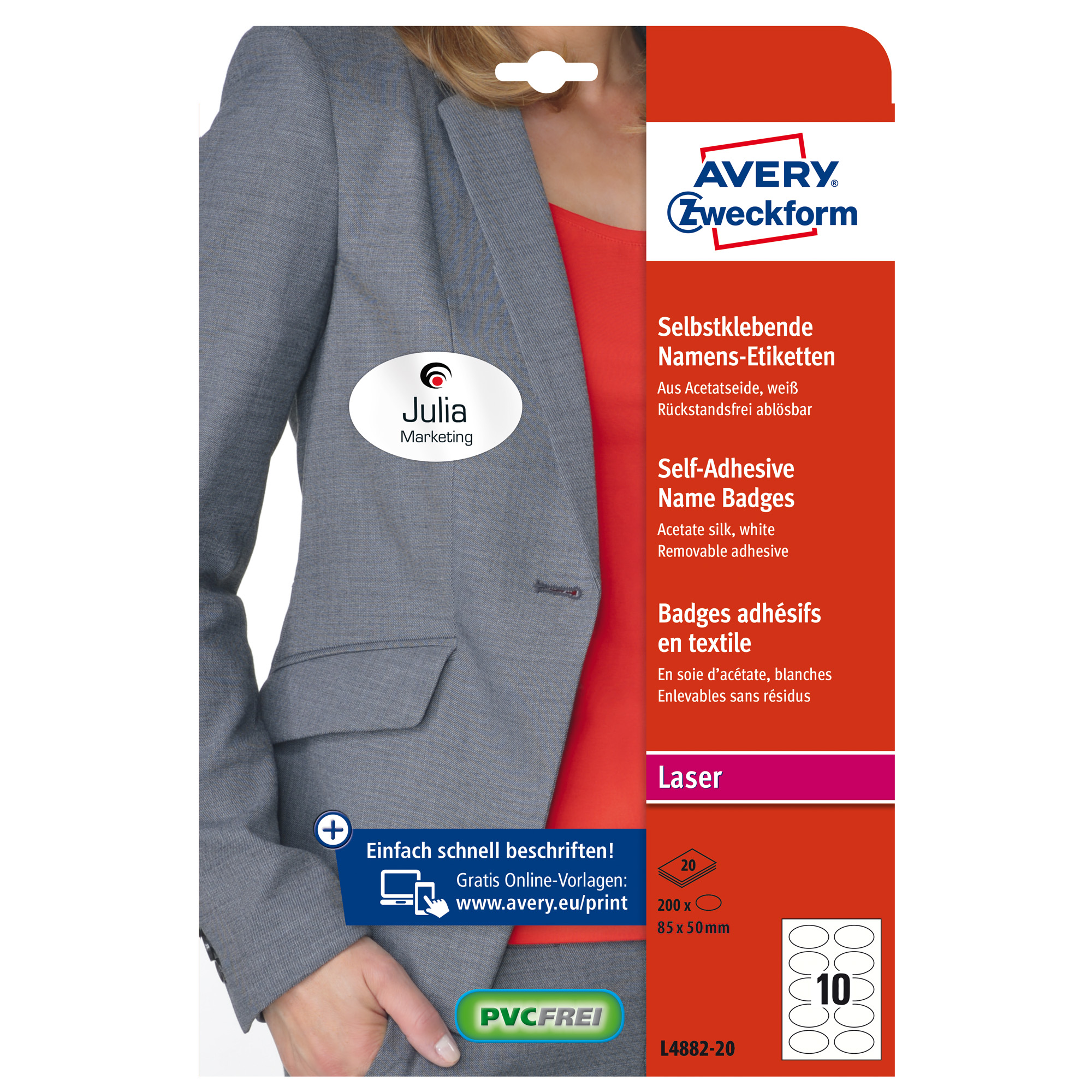 Avery Badge adesivi in seta acetata per tessuti - adesivo