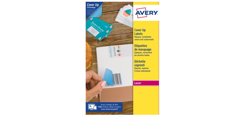 Etichette adesive coprenti BlockOut - in carta - permanenti - 199,6 x 289,1 mm - 1 et/fg - 25 fogli - bianco - Avery