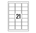 Etichette adesive coprenti BlockOut - in carta - permanenti - 63 x 38,1 mm - 21 et/fg - 25 fogli - bianco - Avery