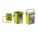Pattumiera Gino - per rifiuti organici - 5 L - verde - Perfetto