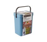 Pattumiera Gino - per rifiuti organici - 5 L - azzurro - Perfetto