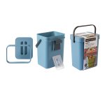 Pattumiera Gino - per rifiuti organici - 5 L - azzurro - Perfetto