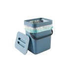 Pattumiera Gino - per rifiuti organici - 5 L - azzurro - Perfetto