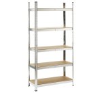 Scaffale - 5 ripiani - 180 x 40 x 90cm - metallo/MDF - Garden Friend