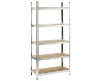 Scaffale - 5 ripiani - 180 x 40 x 90cm - metallo/MDF - Garden Friend