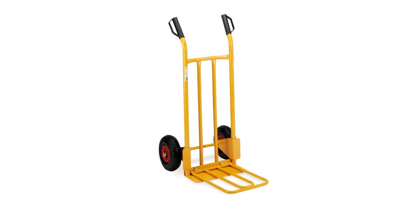 Carrello trasporto grandi volumi Robustus - portata max 300 kg - 56 x 17 x 110 cm - acciaio verniciato - giallo - Garden Friend