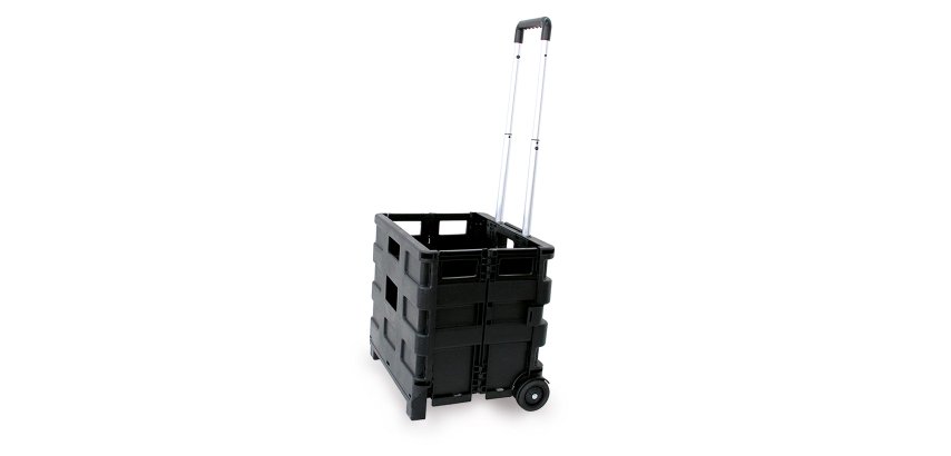 Carrello pieghevole con cassa in plastica - portata max 25 kg - X-Robust