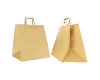 Shoppers Flat Maxi - maniglie piattina - 36 x 32 x 36 cm - carta kraft - avana - Mainetti Bags - conf. 150 pezzi