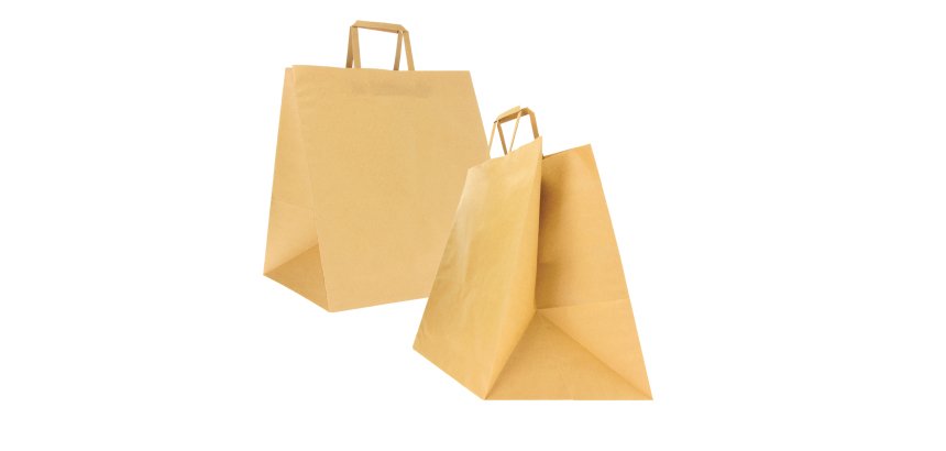 Shoppers Flat maxi - 36 x 32 x 36 cm - carta kraft - avana - Mainetti Bags - conf. 150 pezzi