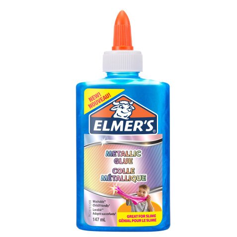 Colla liquida Slime - blu metallizzato - flacone 147 ml - Elmer's Newell