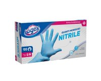 Guanti in nitrile non talcato - per uso medicale - taglia S/M - azzurro - Logex Professional - scatola 100 pezzi