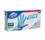 Guanti in nitrile non talcato - per uso medicale - taglia M/L - azzurro - Logex Professional - scatola 100 pezzi