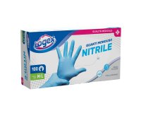 Guanti in nitrile non talcato - per uso medicale - taglia M/L - azzurro - Logex Professional - scatola 100 pezzi