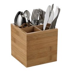 Portaposate - in bamboo - 15x15x15 cm - colore naturale - Leone