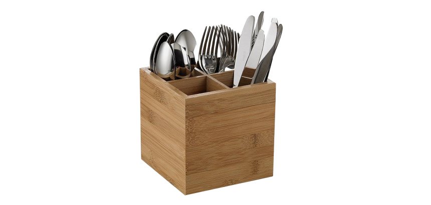 Portaposate - in bamboo - 15x15x15 cm - colore naturale - Leone