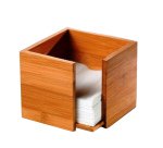 Portatovaglioli - in bamboo - 19 x 19 x 10 cm - colore naturale - Leone