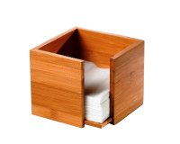 Portatovaglioli - in bamboo - 19 x 19 x 10 cm - colore naturale - Leone