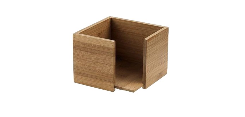 Portatovaglioli - in bamboo - 19 x 19 x 10 cm - colore naturale - Leone