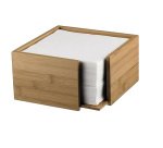 Portatovaglioli - in bamboo - 19 x 19 x 10 cm - colore naturale - Leone