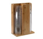 Portabicchieri -  in bamboo - 21x11x30 cm - colore naturale - Leone