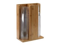 Portabicchieri -  in bamboo - 21x11x30 cm - colore naturale - Leone