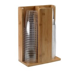 Portabicchieri -  in bamboo - 21x11x30 cm - colore naturale - Leone