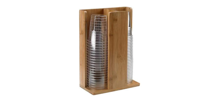 Portabicchieri -  in bamboo - 21x11x30 cm - colore naturale - Leone