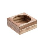 Supporto per ciotola - in bamboo - 26x26x11 cm - colore naturale - Leone