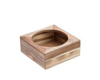 Supporto per ciotola - in bamboo - 26x26x11 cm - colore naturale - Leone