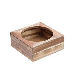 Supporto per ciotola - in bamboo - 26x26x11 cm - colore naturale - Leone