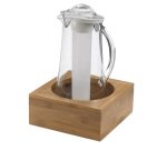 Supporto caraffa - in bamboo - 20x20x8 cm - colore naturale - Leone