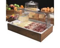 Set espositore buffet - 53 x 32 cm - acacia/melamina - naturale - Leone