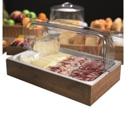 Set espositore buffet - 53 x 32 cm - acacia/melamina - naturale - Leone